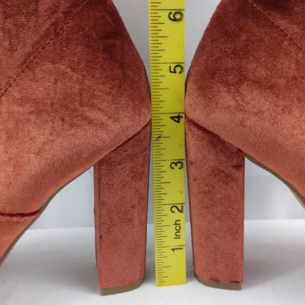 Steve Madden Edit Velvet Ankle Boots Booties Rust Terracotta Womens 6.5 M - Picture 11 of 11